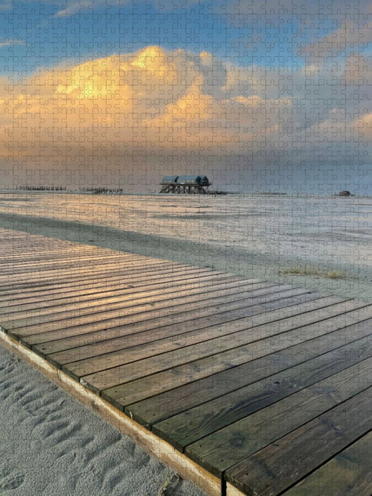 Holzweg zum Ordinger Strand - CALVENDO Foto-Puzzle'