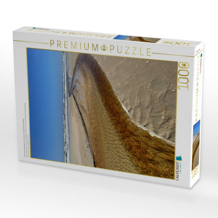 Schmaler Wasserlauf am Strand von Sankt Peter-Ording - CALVENDO Foto-Puzzle'