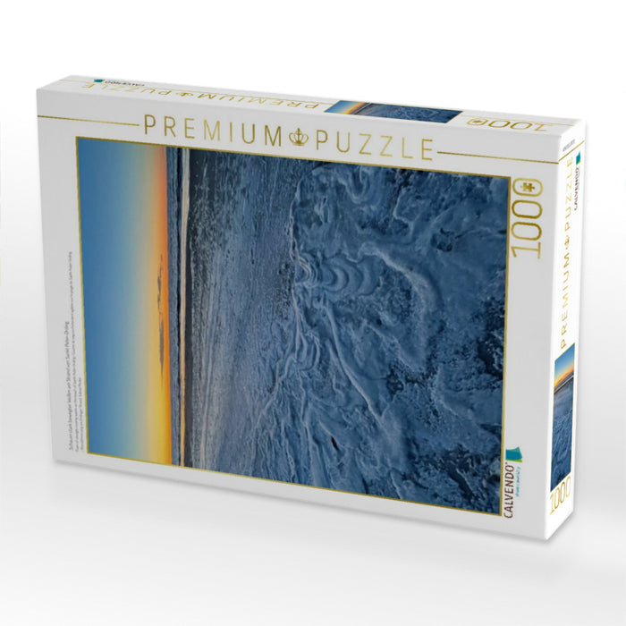 Schaum stark bewegter Wellen am Strand von Sankt Peter-Ording - CALVENDO Foto-Puzzle'