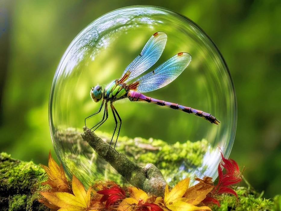 Ein Motiv aus dem Kalender Libellen in einer Glaskugel - CALVENDO Foto-Puzzle'
