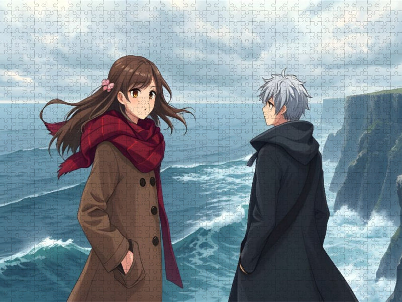 Der Fremde an den Klippen - CALVENDO Foto-Puzzle'