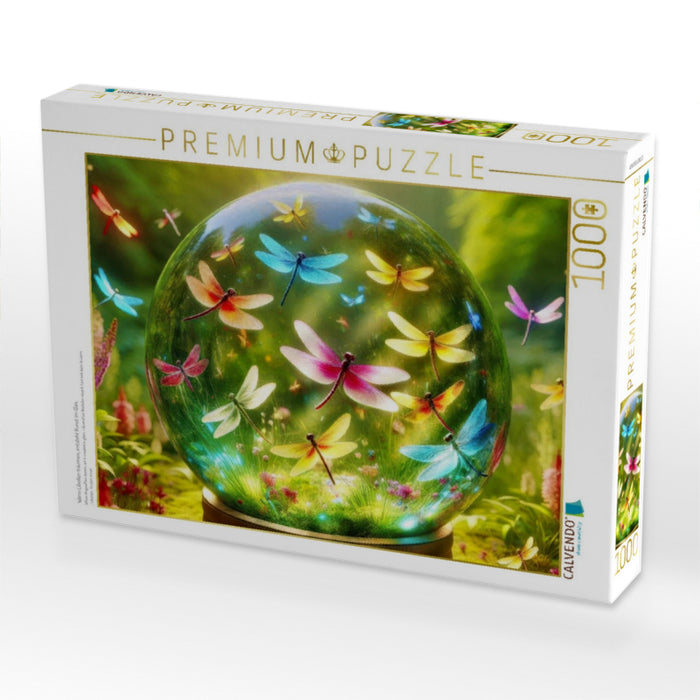 Wenn Libellen träumen, entsteht Kunst im Glas. - CALVENDO Foto-Puzzle'