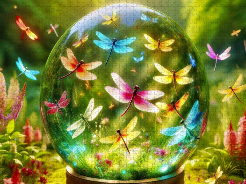 Wenn Libellen träumen, entsteht Kunst im Glas. - CALVENDO Foto-Puzzle'