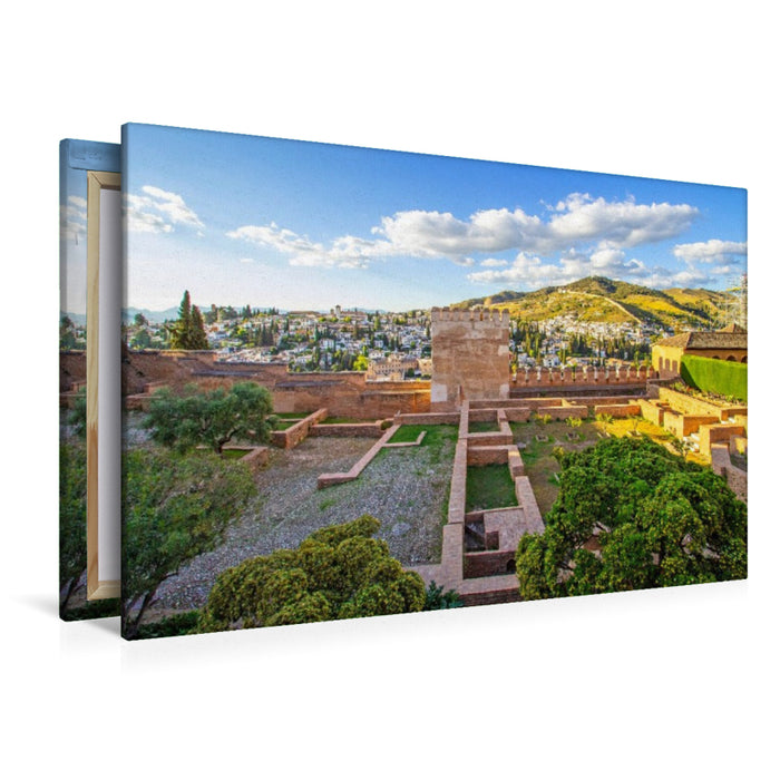Premium Textil-Leinwand Schöner Panoramablick von der Alhambra