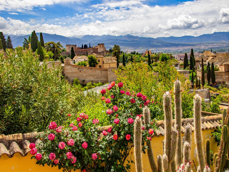 Der Blick auf die Stadtburg Alhambra - CALVENDO Foto-Puzzle'