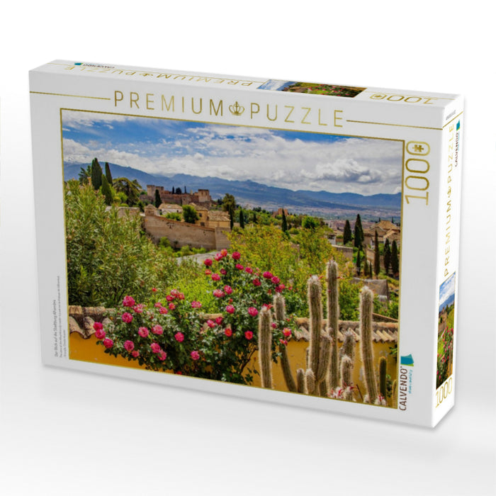 Der Blick auf die Stadtburg Alhambra - CALVENDO Foto-Puzzle'