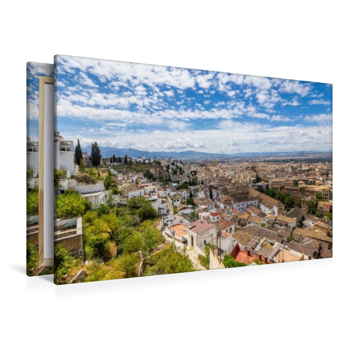Premium Textil-Leinwand Der Blick auf die Altstadt Granada