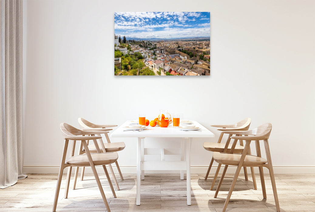 Premium Textil-Leinwand Der Blick auf die Altstadt Granada