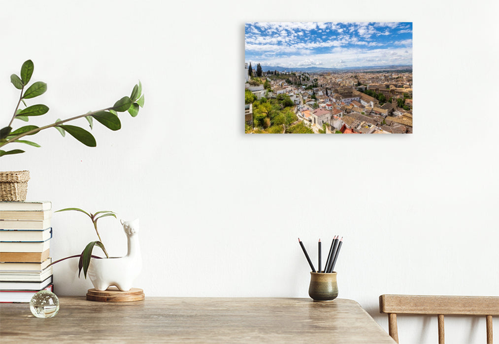 Premium Textil-Leinwand Der Blick auf die Altstadt Granada