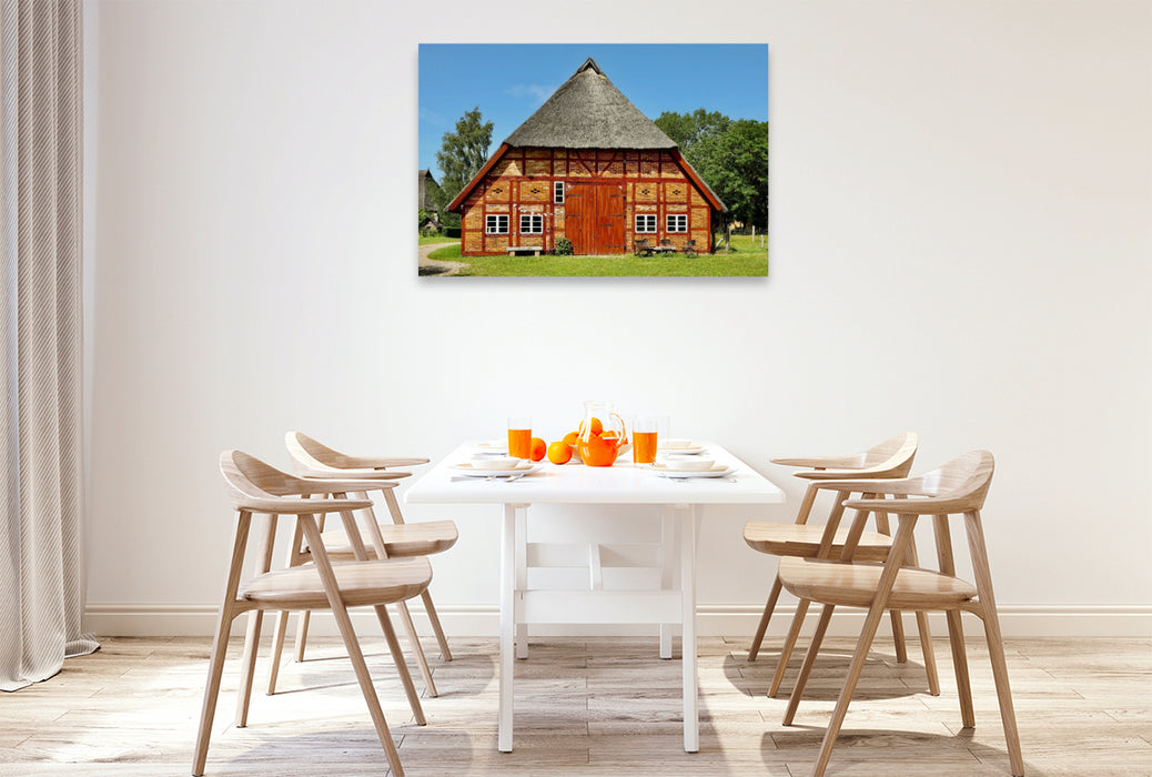 Premium Textil-Leinwand Bauernhaus Selmsdorf