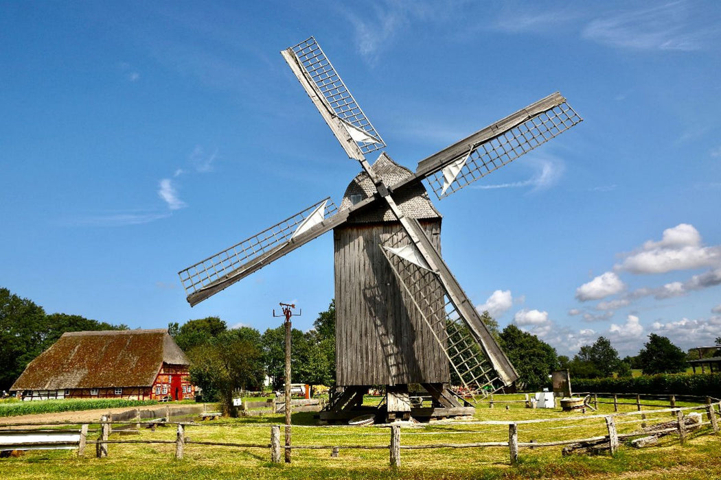 Premium Textil-Leinwand Bockwindmühle Groß Ernsthof