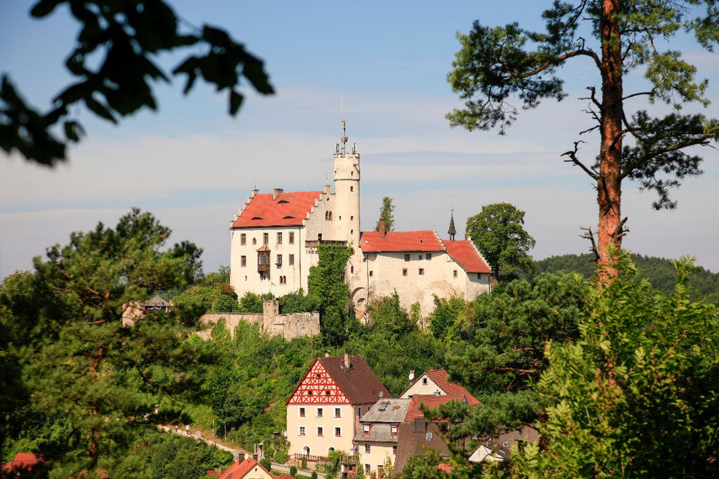 Premium Textil-Leinwand Blick auf Burg Gößweinstein