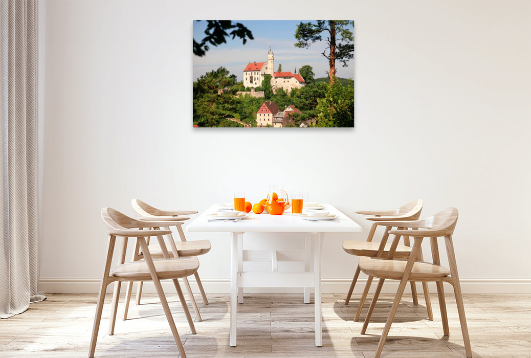 Premium Textil-Leinwand Blick auf Burg Gößweinstein
