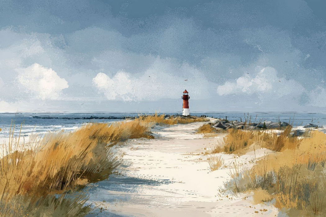 Premium Textil-Leinwand Leuchten in der Ferne