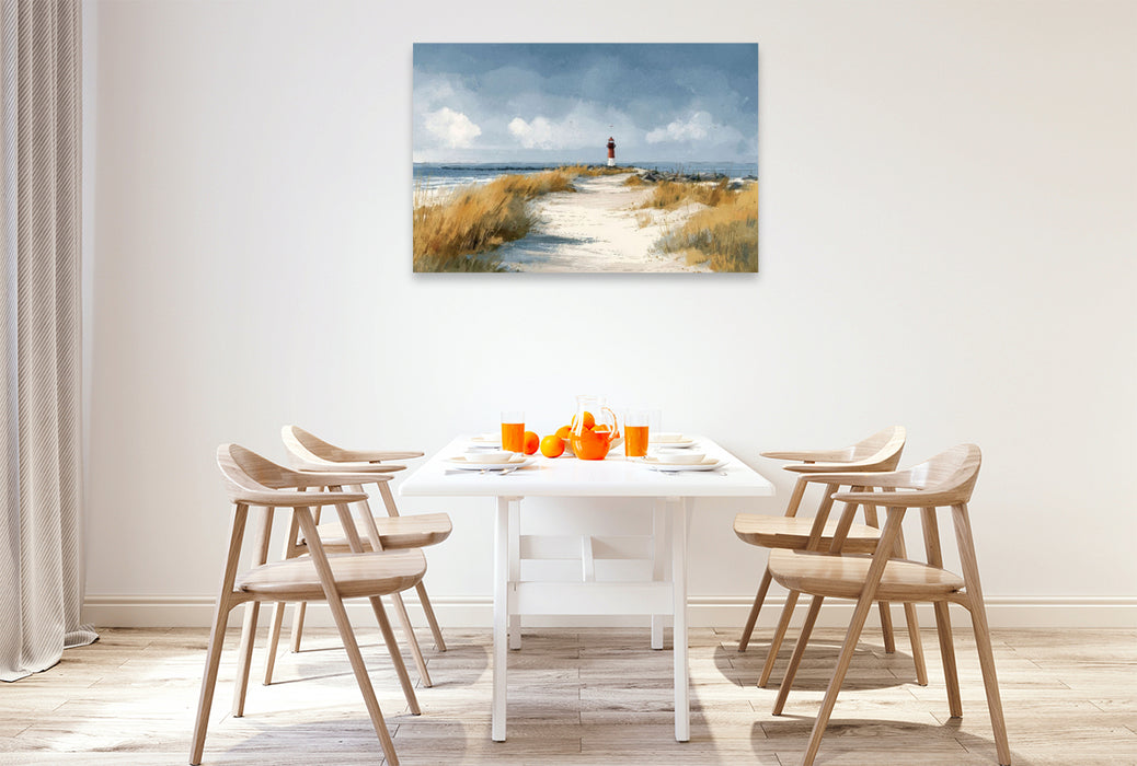 Premium Textil-Leinwand Leuchten in der Ferne