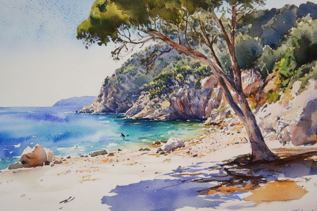 Premium Textil-Leinwand Steinküste