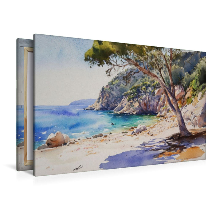 Premium Textil-Leinwand Steinküste