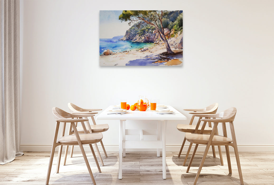 Premium Textil-Leinwand Steinküste