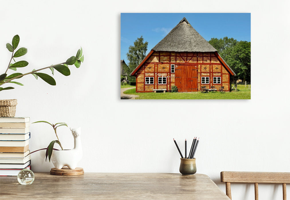 Premium Textil-Leinwand Bauernhaus Selmsdorf