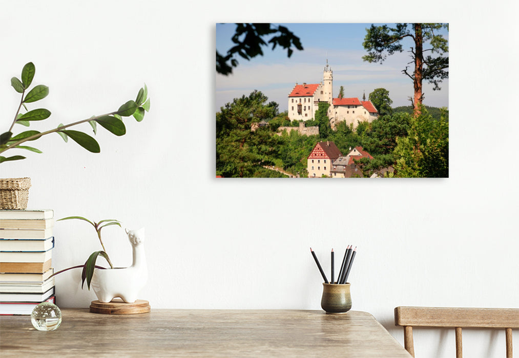 Premium Textil-Leinwand Blick auf Burg Gößweinstein