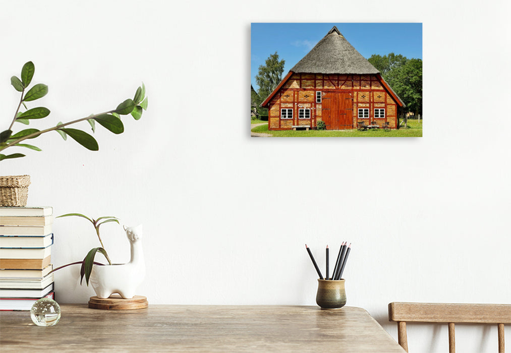 Premium Textil-Leinwand Bauernhaus Selmsdorf