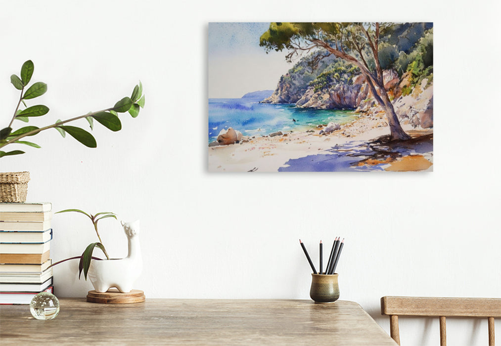 Premium Textil-Leinwand Steinküste