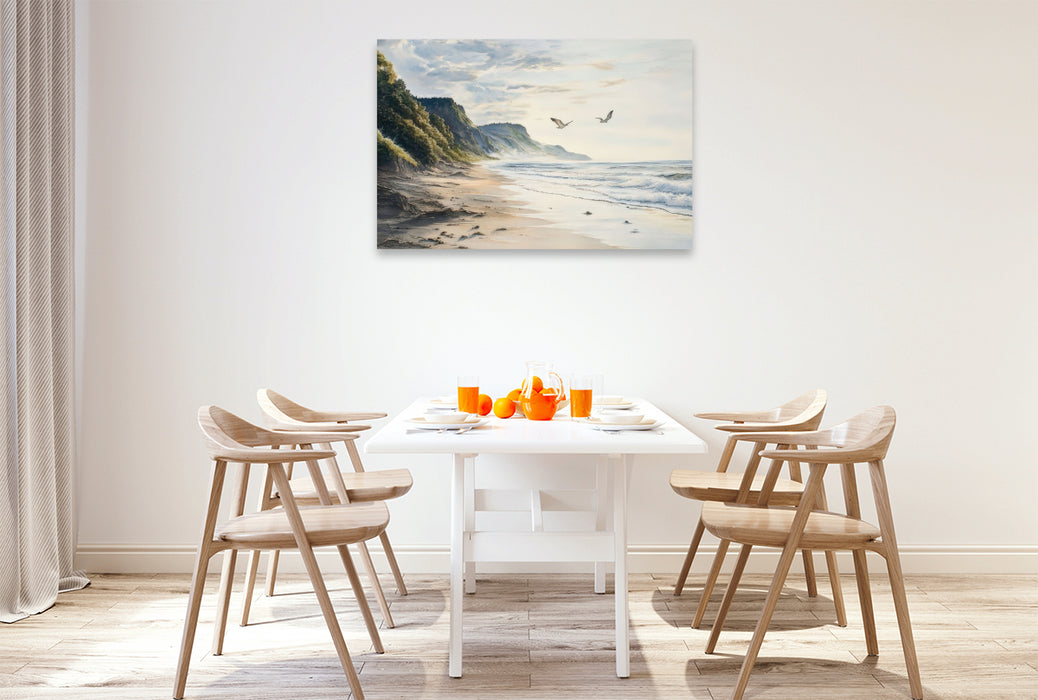 Premium Textil-Leinwand Steilküste