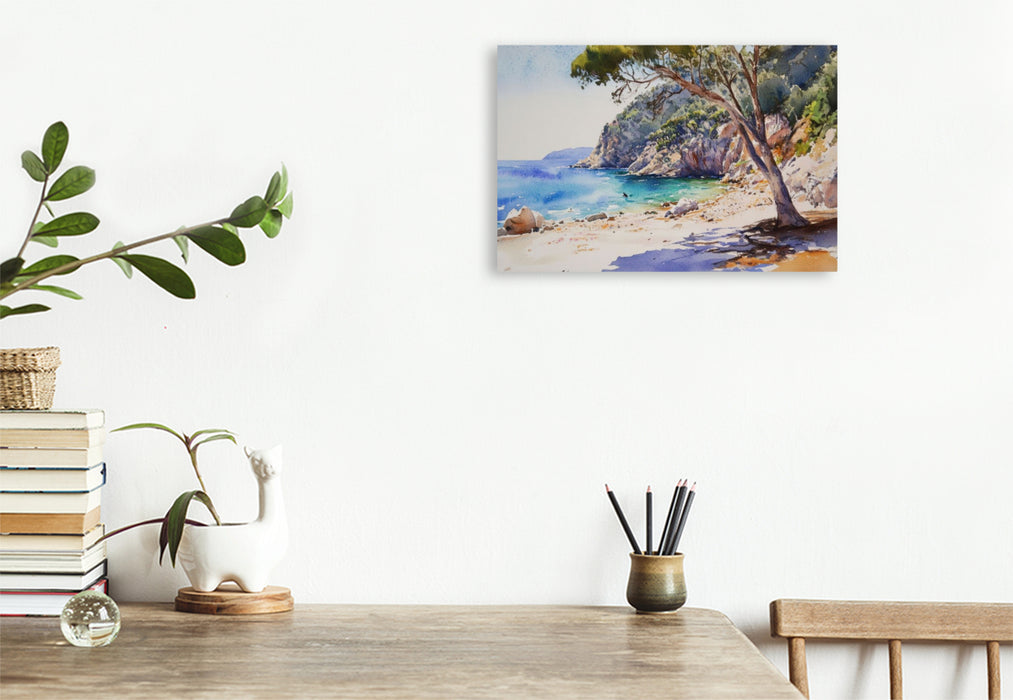 Premium Textil-Leinwand Steinküste