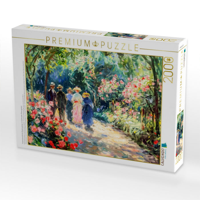 Impressionistische Spaziergänger im blühenden Rosengarten - CALVENDO Foto-Puzzle'