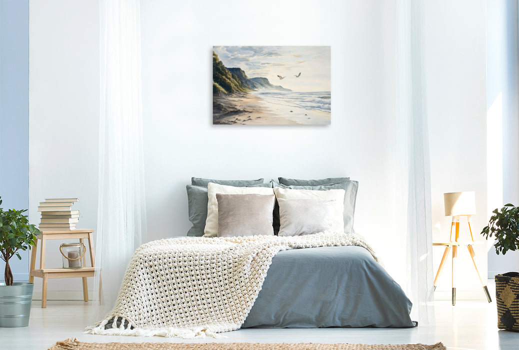 Premium Textil-Leinwand Steilküste