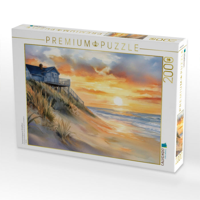 Sonnenuntergang am Strabdhaus - CALVENDO Foto-Puzzle'