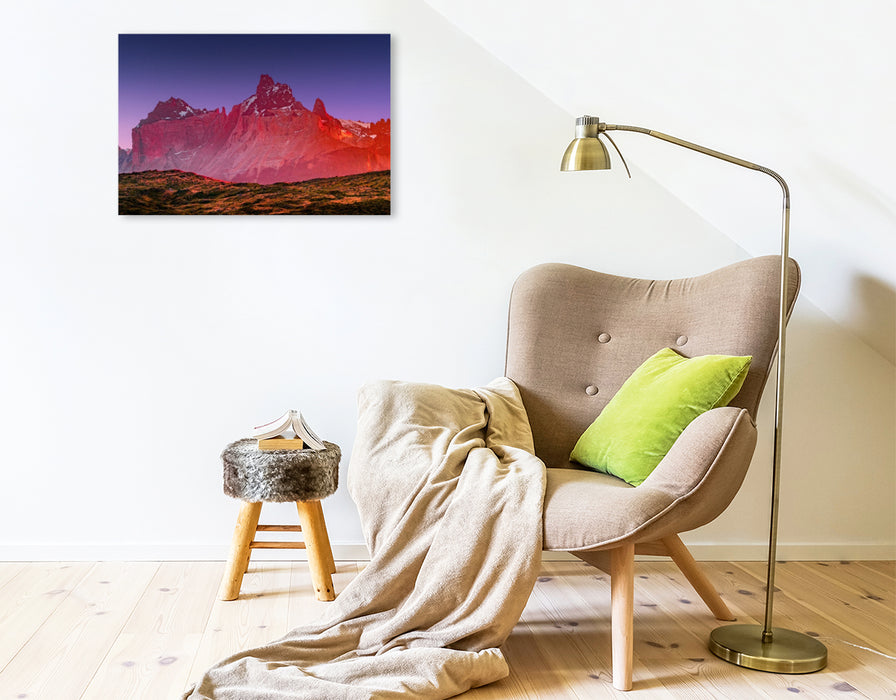 Premium Textil-Leinwand Patagonien, Torres del Paine Nationalpark: Am Rand der Welt