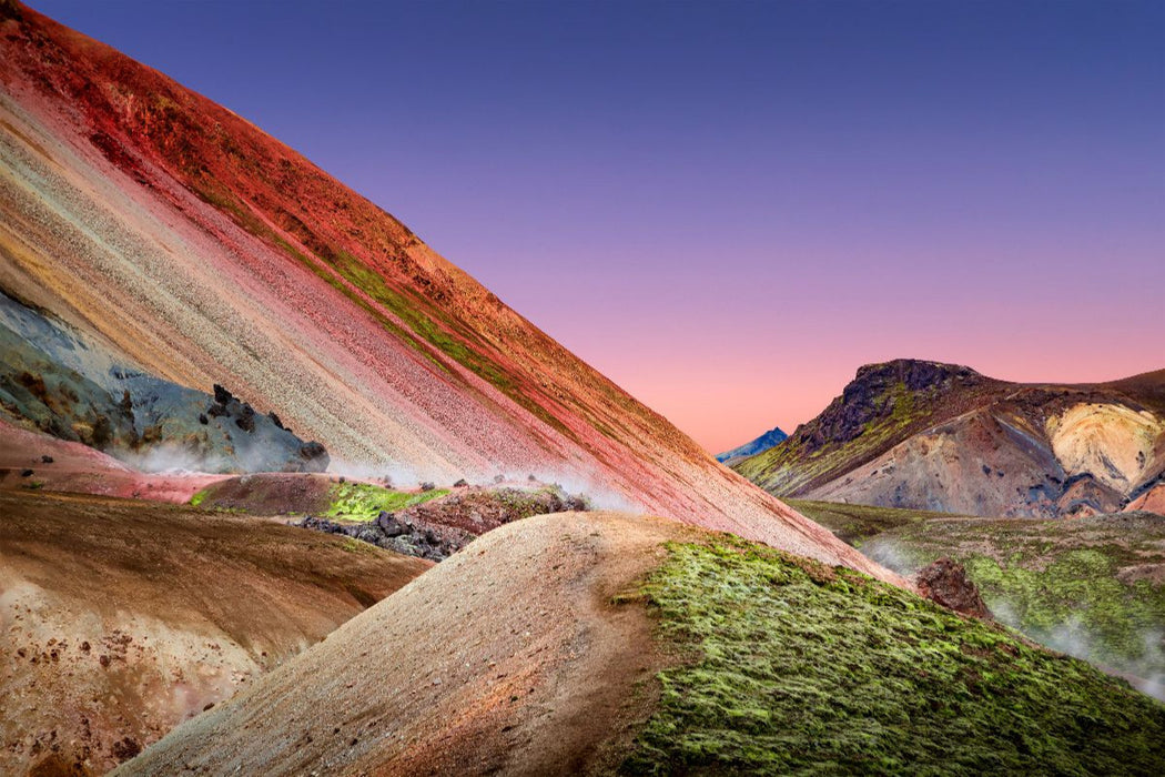 Premium Textil-Leinwand Island, Landmannalaugar: Regenbogenberge