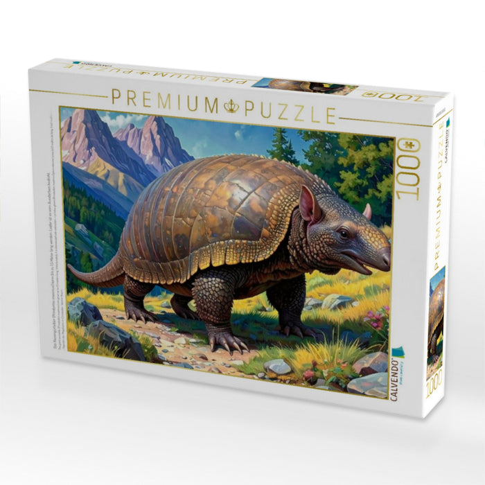 Das Riesengürteltier (Priodontes maximus) kann bis zu 1,5 Meter lang werden. Leider ist es vom Aussterben bedroht. - CALVENDO Foto-Puzzle'