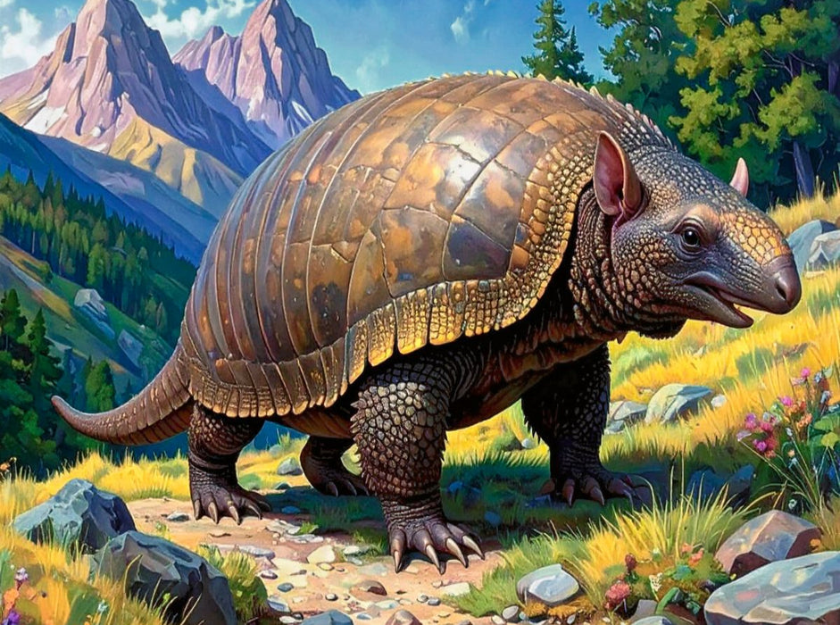 Das Riesengürteltier (Priodontes maximus) kann bis zu 1,5 Meter lang werden. Leider ist es vom Aussterben bedroht. - CALVENDO Foto-Puzzle'