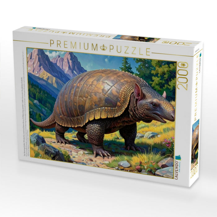 Das Riesengürteltier (Priodontes maximus) kann bis zu 1,5 Meter lang werden. Leider ist es vom Aussterben bedroht. - CALVENDO Foto-Puzzle'