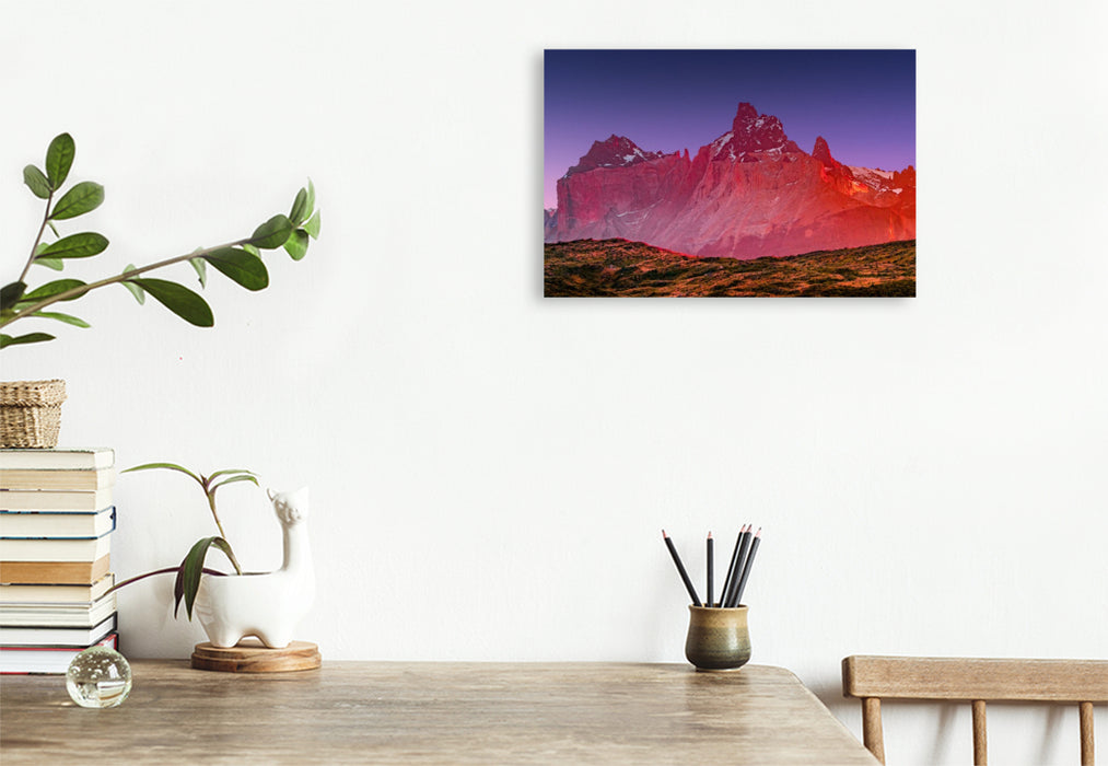 Premium Textil-Leinwand Patagonien, Torres del Paine Nationalpark: Am Rand der Welt