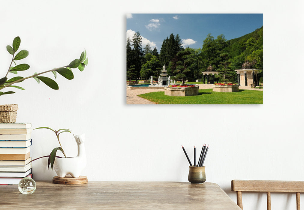 Premium Textil-Leinwand Kurpark in Rajecké Teplice (Bad Rajetz)