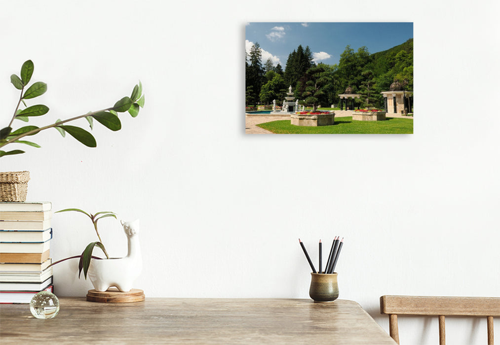 Premium Textil-Leinwand Kurpark in Rajecké Teplice (Bad Rajetz)