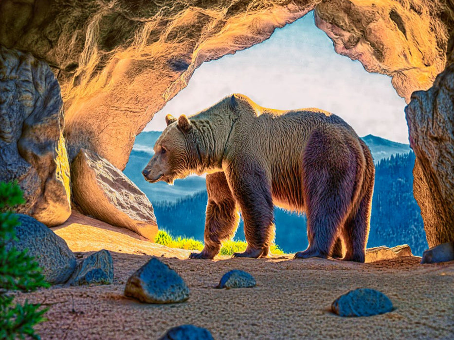 Der Höhlenbär (Ursus spelaeus) erreichte die Größe der größten heutigen Bären. - CALVENDO Foto-Puzzle'
