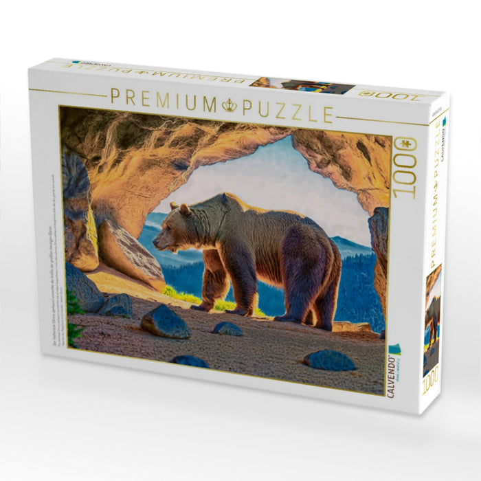 Der Höhlenbär (Ursus spelaeus) erreichte die Größe der größten heutigen Bären. - CALVENDO Foto-Puzzle'
