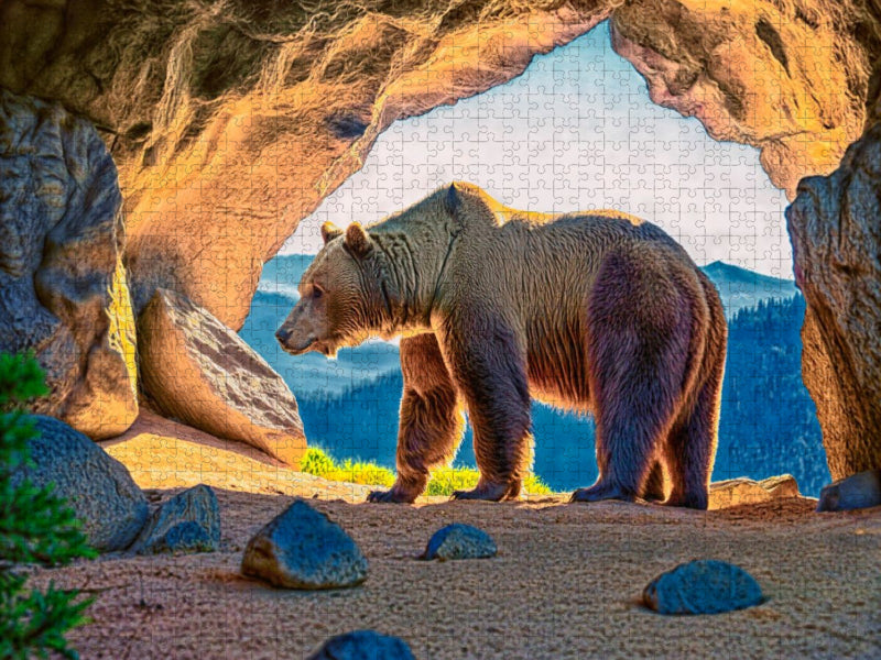 Der Höhlenbär (Ursus spelaeus) erreichte die Größe der größten heutigen Bären. - CALVENDO Foto-Puzzle'