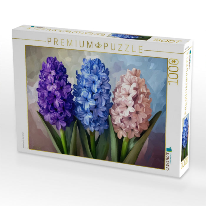 Hyazinthen in drei Farben - CALVENDO Foto-Puzzle'