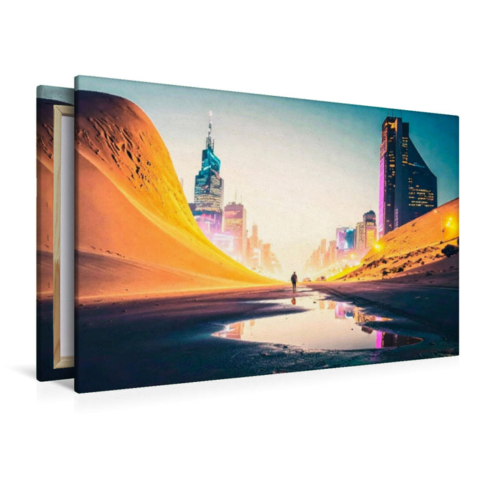 Premium Textil-Leinwand Sanddünen verschlingen schon die Vorstädte.