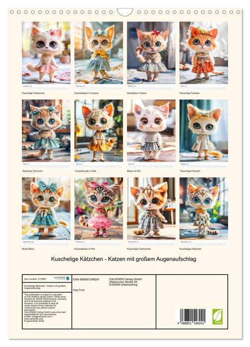 Cuddly kittens - cats with big eyes (CALVENDO Monthly Calendar 2026)