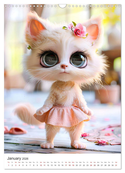 Cuddly kittens - cats with big eyes (CALVENDO Monthly Calendar 2026)