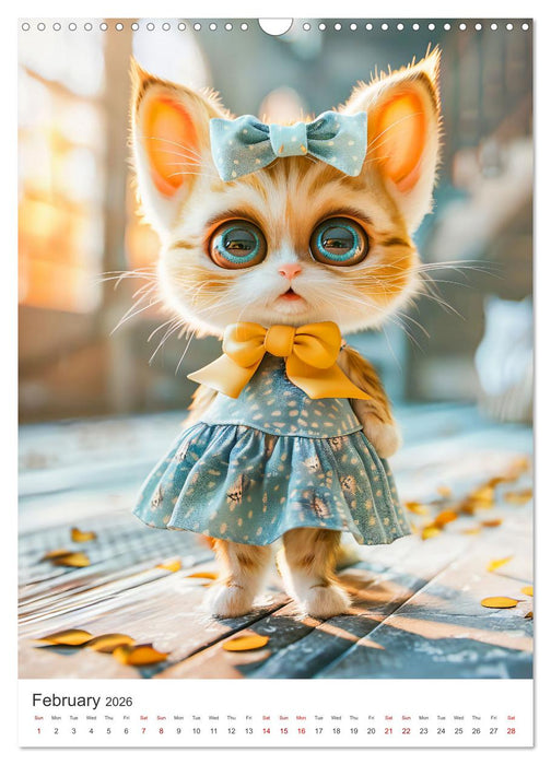 Cuddly kittens - cats with big eyes (CALVENDO Monthly Calendar 2026)