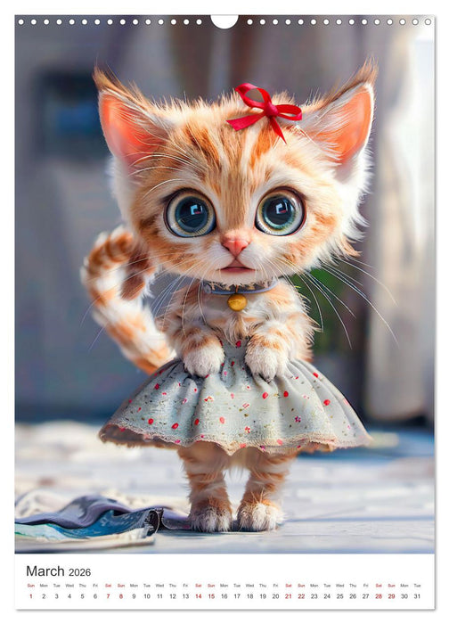 Cuddly kittens - cats with big eyes (CALVENDO Monthly Calendar 2026)