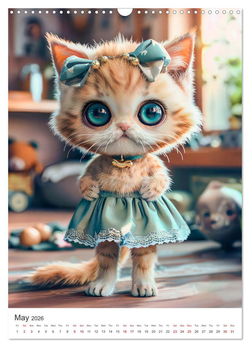 Cuddly kittens - cats with big eyes (CALVENDO Monthly Calendar 2026)
