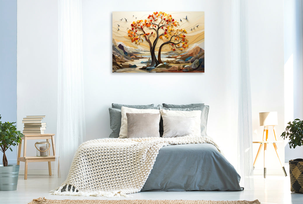 Premium Textil-Leinwand Baum Kunst